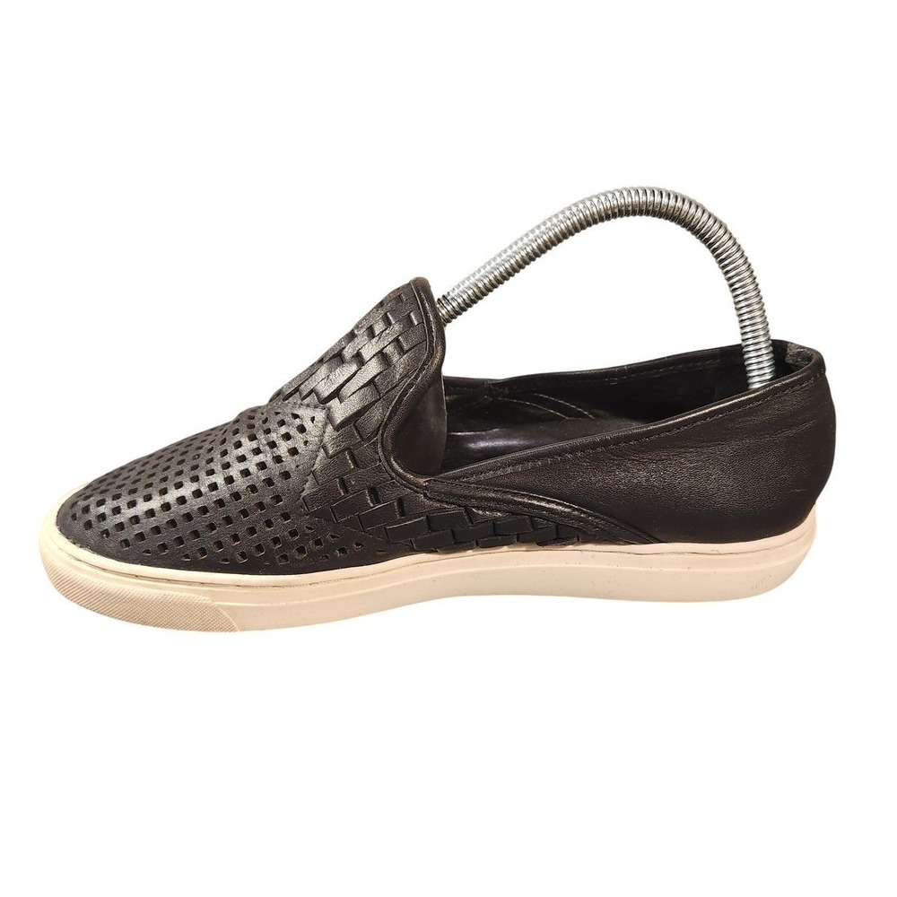 Vince Camuto Shoes Womens Size 8.5 Black Leather Slip-On Flats VC BRISTIE